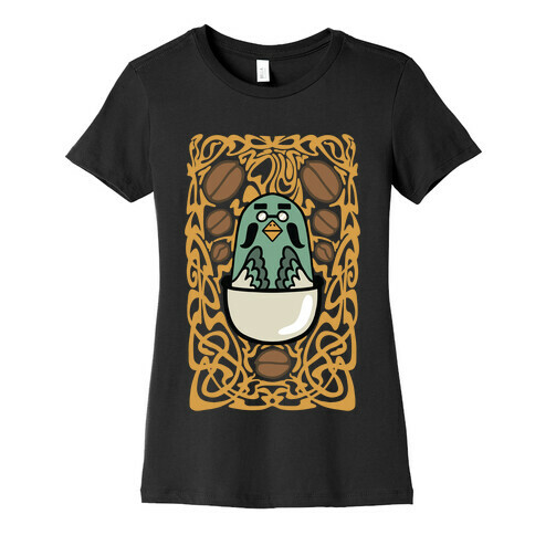 Art Nouveaux Coffee Pigeon Womens T-Shirt