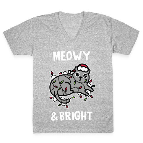 Meowy & Bright V-Neck Tee Shirt