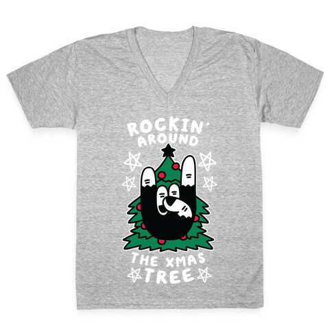 Rockin' Around the Xmas Tree V-Neck Tee Shirt