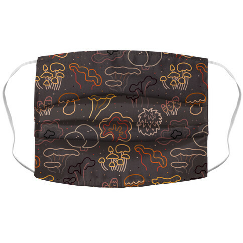 Fall Mushrooms (Dark Background)  Accordion Face Mask