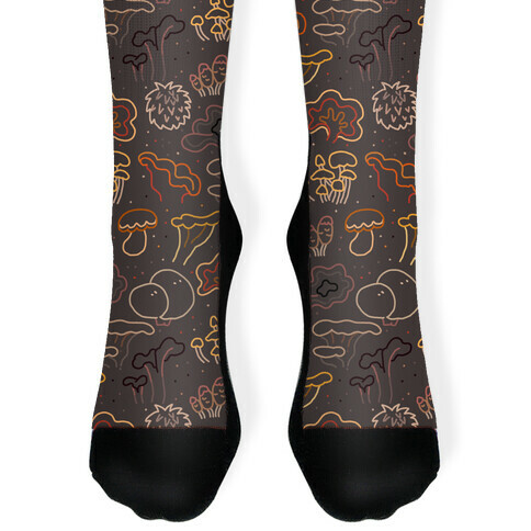 Fall Mushrooms (Dark Background) Sock