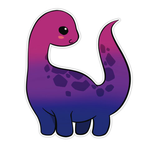 Bisexual-Dino Die Cut Sticker