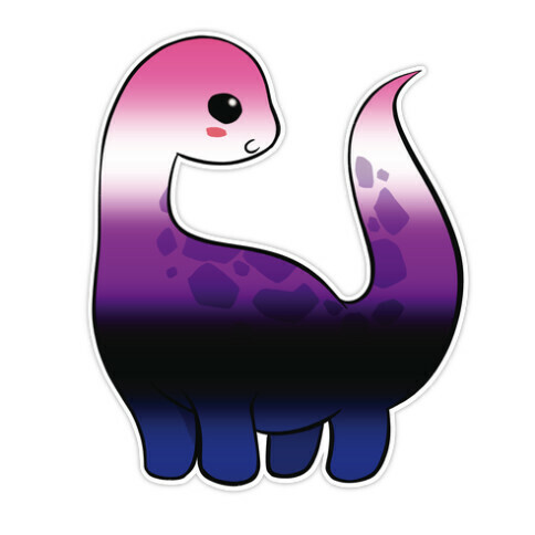 Genderfluid-Dino Die Cut Sticker