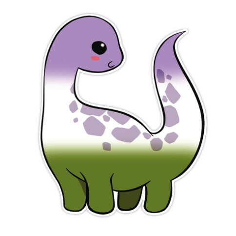 Genderqueer-Dino Die Cut Sticker