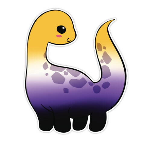 Non-Binary-Dino Die Cut Sticker