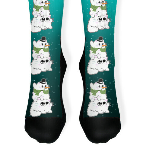 Cat Stack Snowman Sock