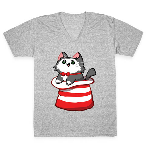 A Cat In The Hat V-Neck Tee Shirt