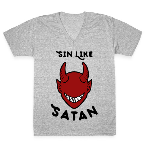 Sin Like Satan V-Neck Tee Shirt