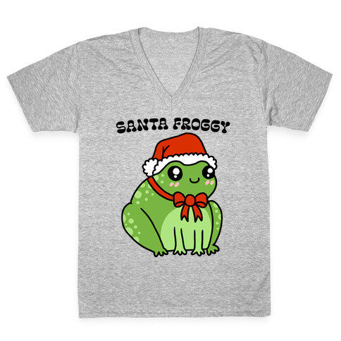 Santa Froggy V-Neck Tee Shirt