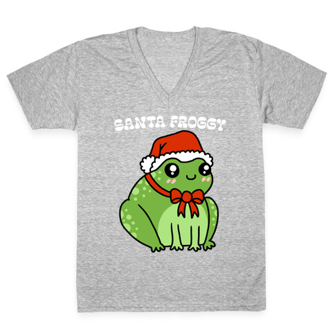 Santa Froggy V-Neck Tee Shirt