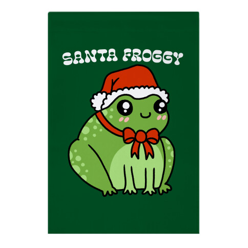 Santa Froggy Garden Flag