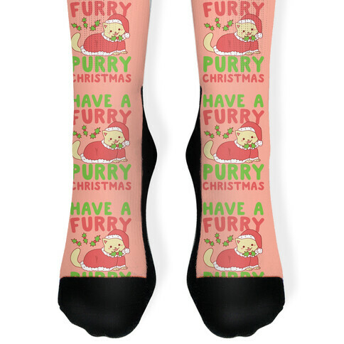 Have a Furry, Purry Christmas  Sock