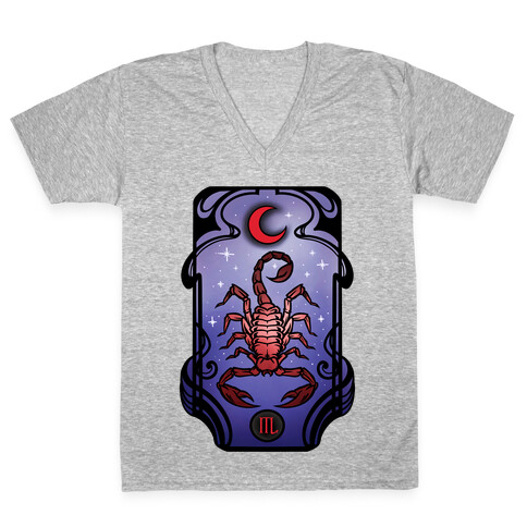 Scorpio Art Nouveau V-Neck Tee Shirt