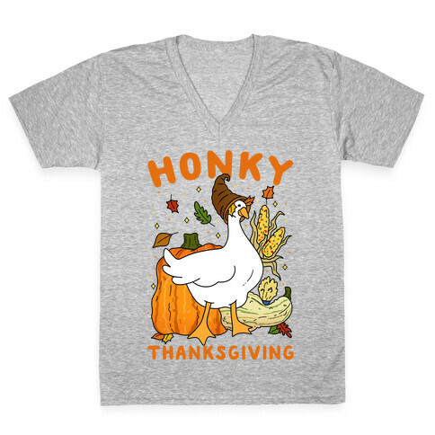 Honky Thanksgiving V-Neck Tee Shirt