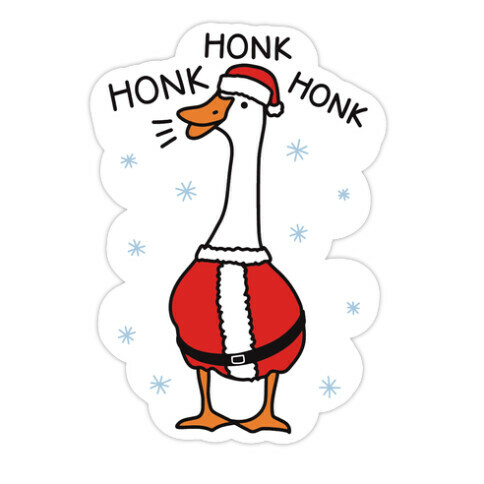 Honk Honk Honk Santa Goose Die Cut Sticker