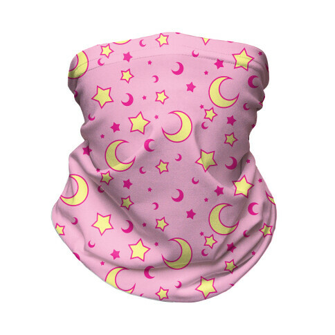 Dreamy Pastel Moon And Stars Neck Gaiter