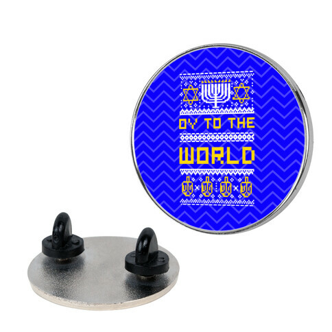 Oy To The World Ugly Sweater Pin