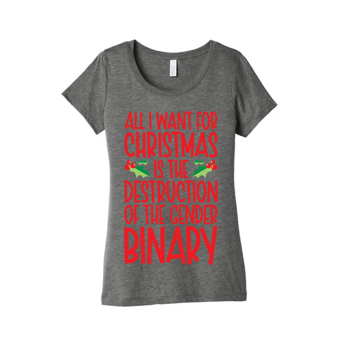 All I Want For Christmas Is The Destruction of The Gender Binary Parody Womens T-Shirt