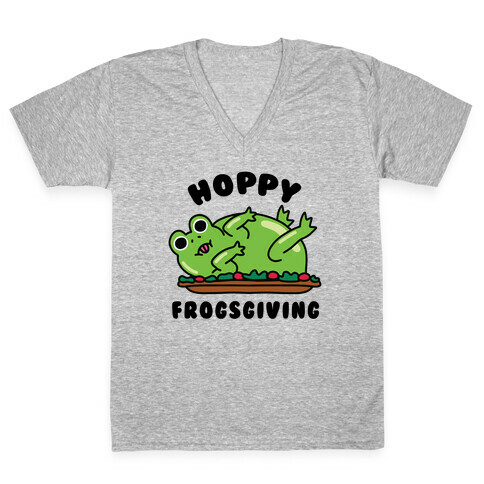 Hoppy Frogsgiving V-Neck Tee Shirt