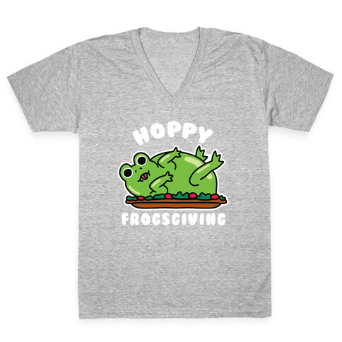 Hoppy Frogsgiving V-Neck Tee Shirt