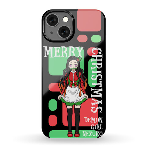 Merry Christmas Demon Girl Nezuko Phone Case