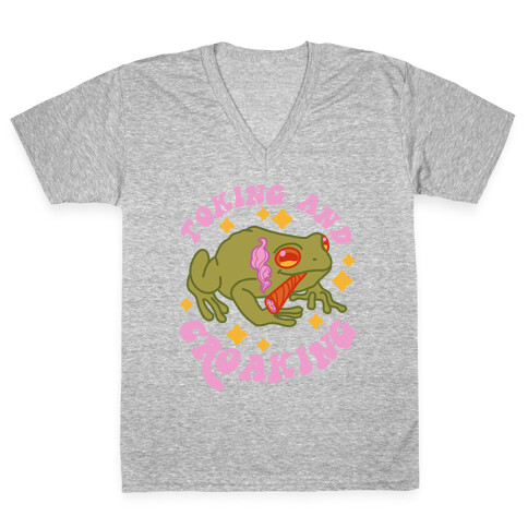 Toking And Croaking V-Neck Tee Shirt