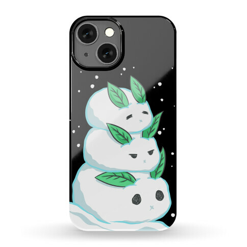 Stacked Snow Bunnies (black) Phone Case