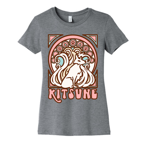 Art Nouveau Kitsune Womens T-Shirt