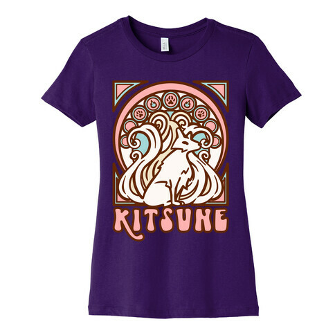 Art Nouveau Kitsune Womens T-Shirt