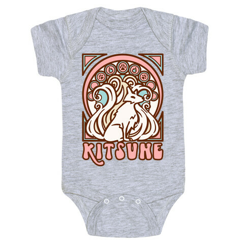 Art Nouveau Kitsune Baby One-Piece