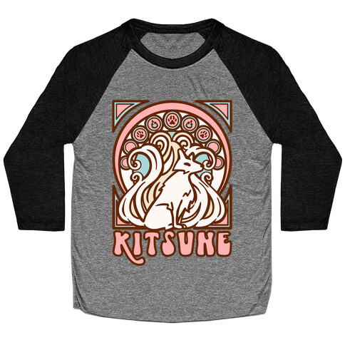 Art Nouveau Kitsune Baseball Tee