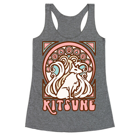 Art Nouveau Kitsune Racerback Tank Top