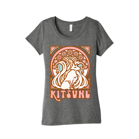 Art Nouveau Kitsune Womens T-Shirt