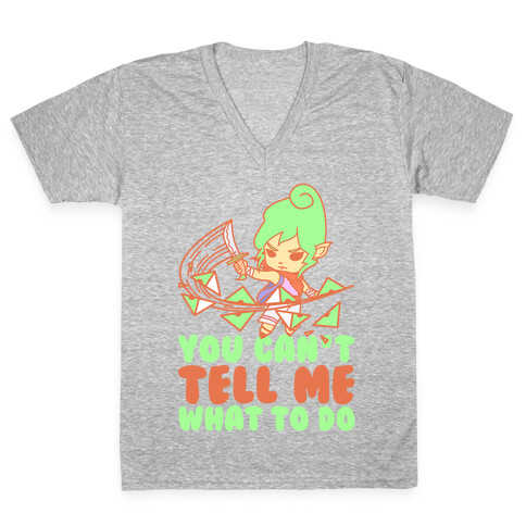 You Can't Tell Tetra What to Do Parody V-Neck Tee Shirt