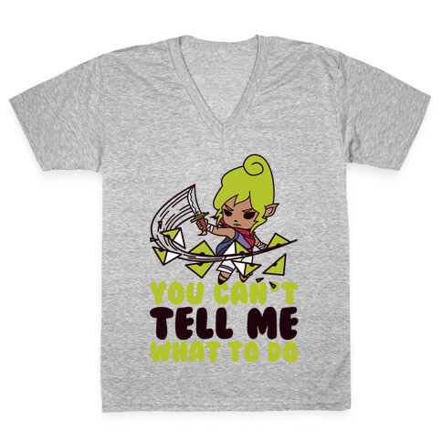 You Can't Tell Tetra What to Do Parody V-Neck Tee Shirt