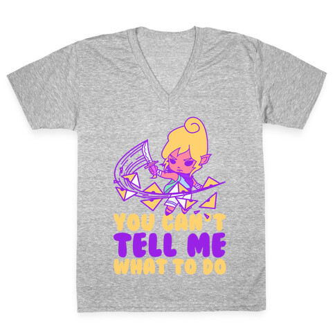 You Can't Tell Tetra What to Do Parody V-Neck Tee Shirt