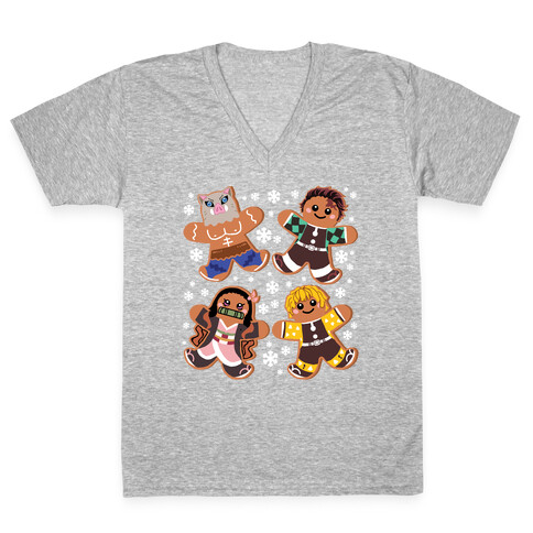 Demon Slayer Gingerbread Cookies V-Neck Tee Shirt