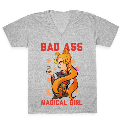 Bad Ass Magical Girl V-Neck Tee Shirt