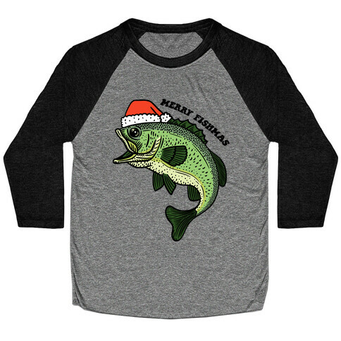 Merry Fishmas Bass Baseball Tee