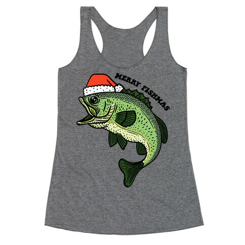 Merry Fishmas Bass Racerback Tank Top