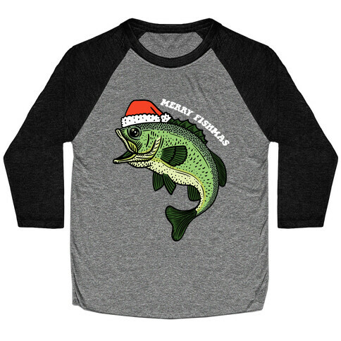 Merry Fishmas Bass Baseball Tee