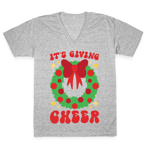 It's Giving Cheer Parody V-Neck Tee Shirt