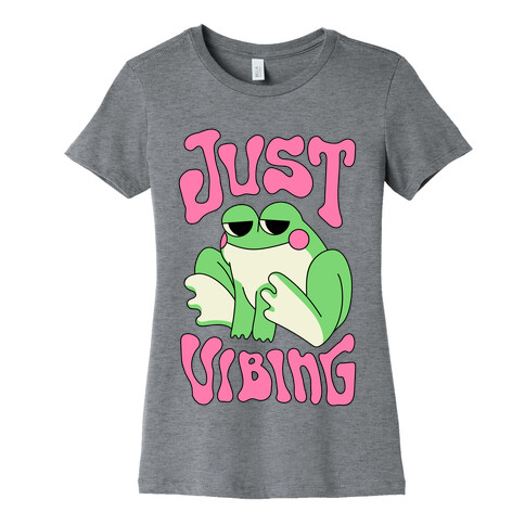 Just Vibing Groovy Frog Womens T-Shirt