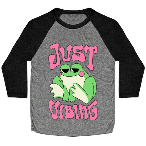 Just Vibing Groovy Frog Baseball Tee