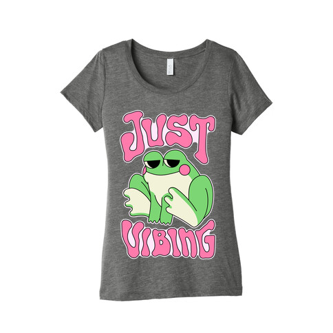 Just Vibing Groovy Frog Womens T-Shirt