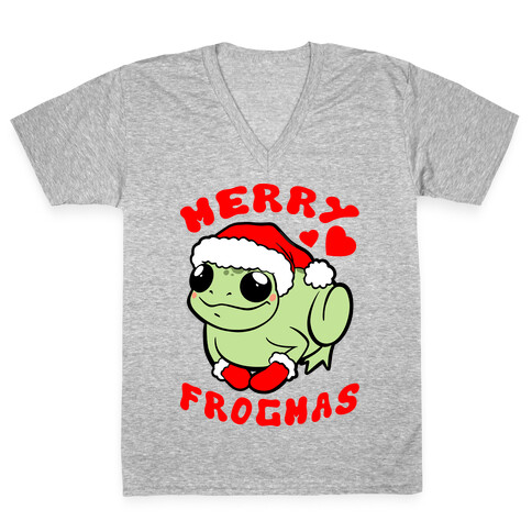 Merry Frogmas V-Neck Tee Shirt