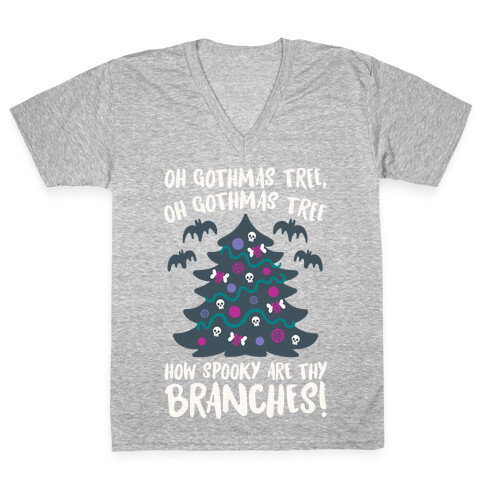 Oh Gothmas Tree Oh Gothmas Tree Parody V-Neck Tee Shirt