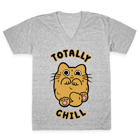 Totally Chill Cat V-Neck Tee Shirt