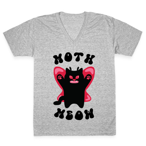 Moth Meow V-Neck Tee Shirt