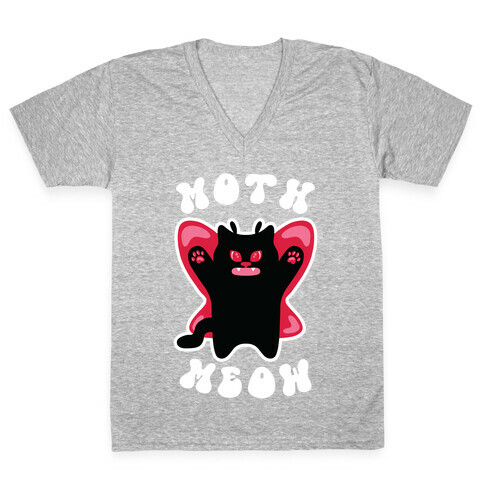 Moth Meow V-Neck Tee Shirt